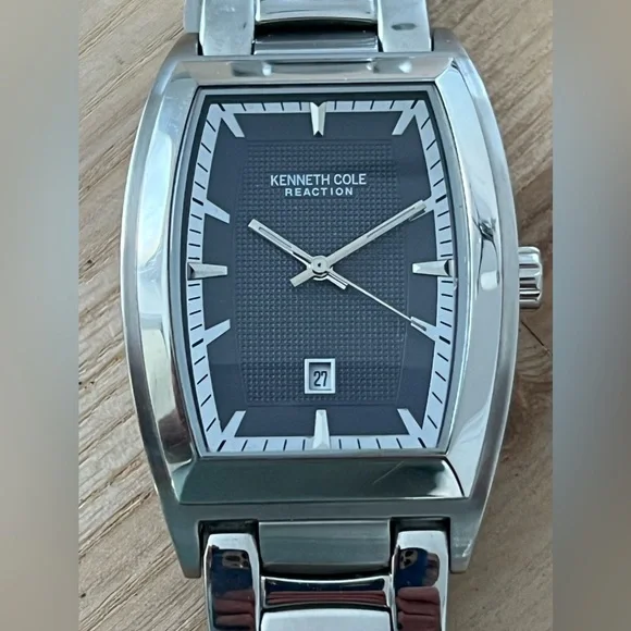 Kenneth Cole Reaction Men’s Watch Blue Rectangular Dial Stainless Steel Bracelet